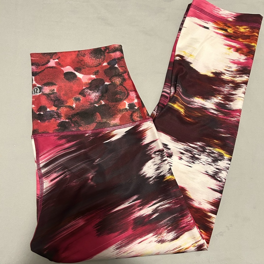Lululemon Red and White Patterned Leggings